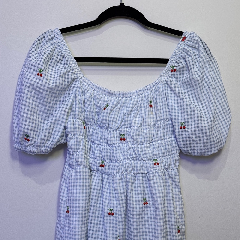 Gingham Puff Sleeve Jumpsuit